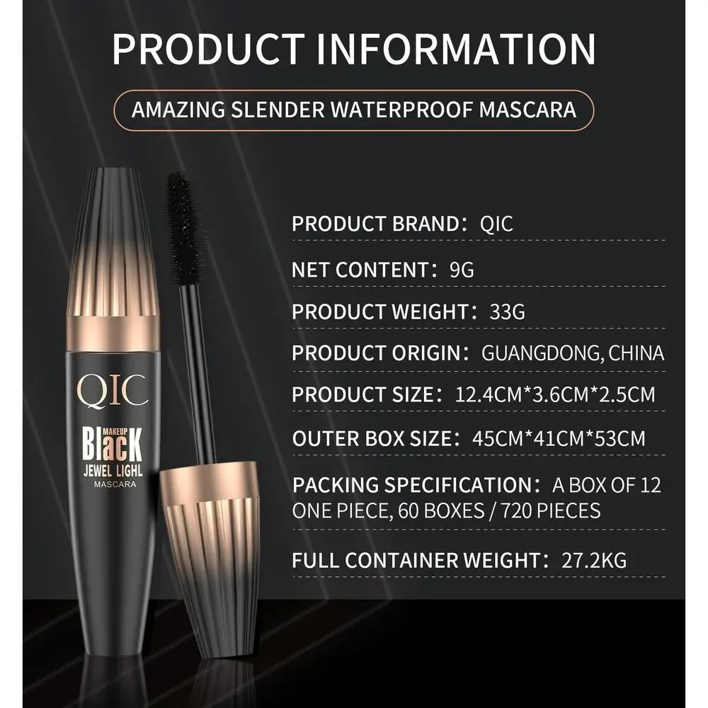 4 Pack QIC voluminous mascara provides length density curl no smudge waterproof